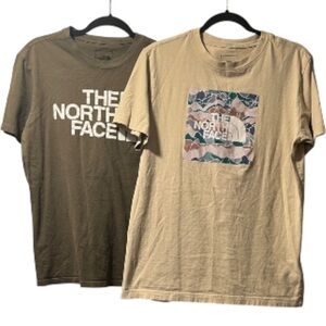 The North Face Olive and Beige T-Shirts Set of Two Size M EUC Athleisure Outdoor